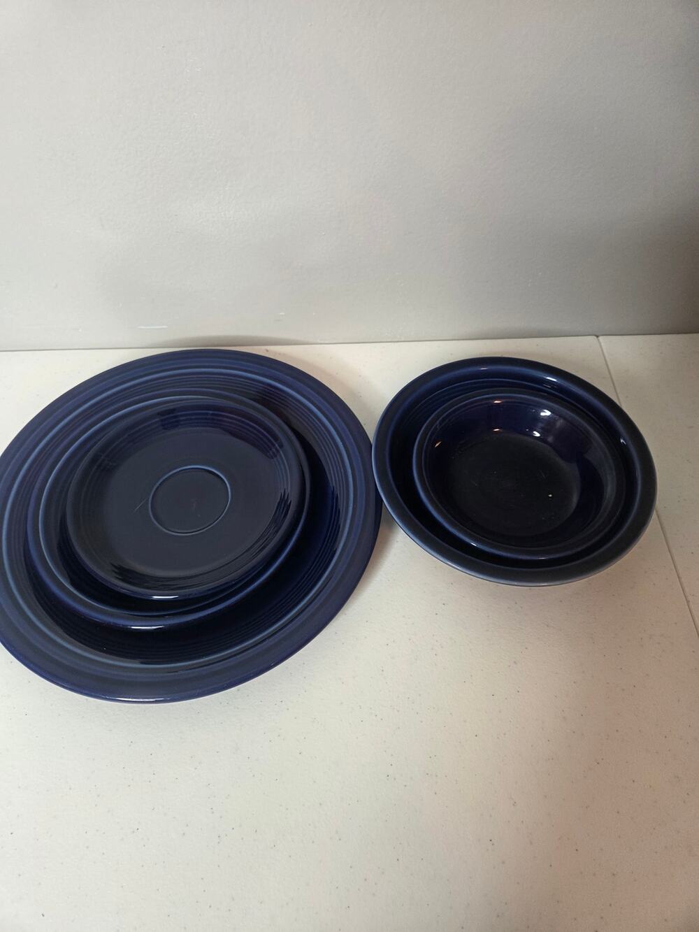 Fiestaware Cobalt Blue 5‑Piece Place Setting Dinnerware Plate Cup Saucer